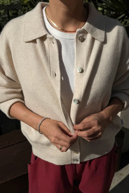 Lou Cashmere Cardigan | Oatmeal