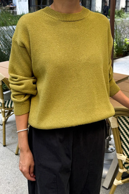 Milo Cotton Sweater | Golden Olive