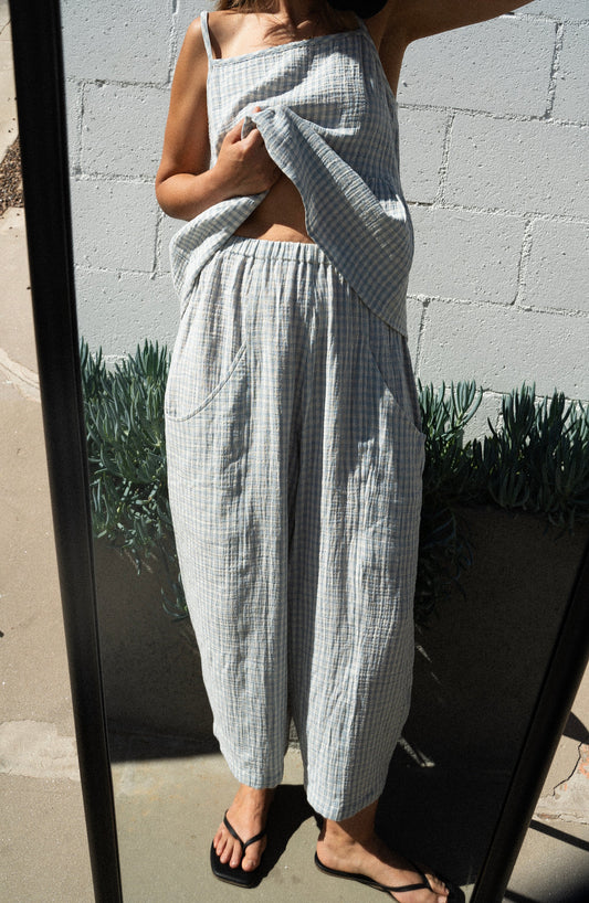 Dune Pant | Sky Gingham