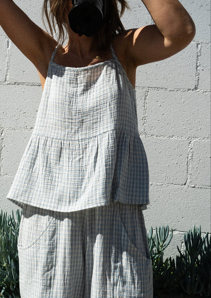 Dune Top | Sky Gingham