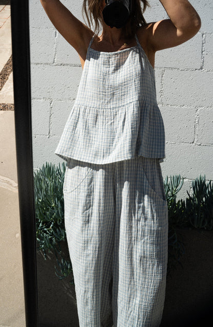 Dune Top | Sky Gingham