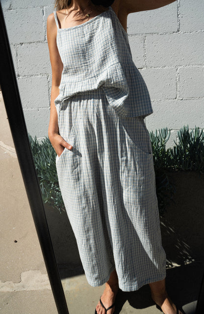 Dune Top | Sky Gingham