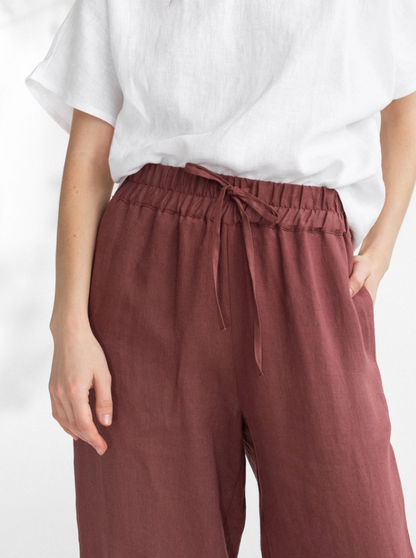 Magic Linen Pants - Plum