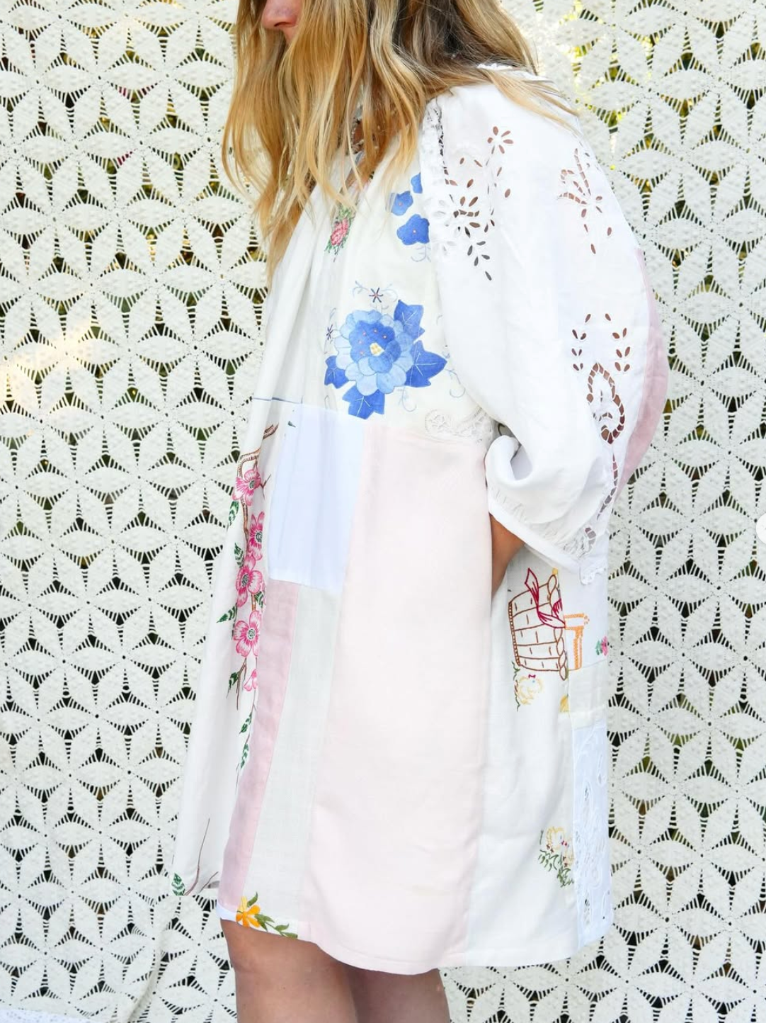 Linen Patchwork Dress - Dogwood