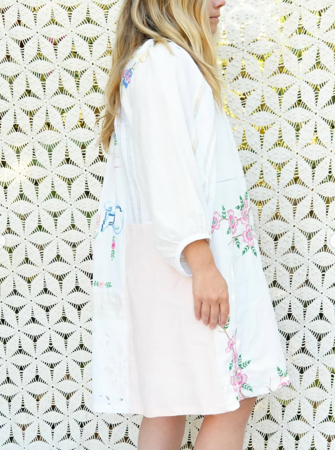 Linen Patchwork Dress - Dogwood