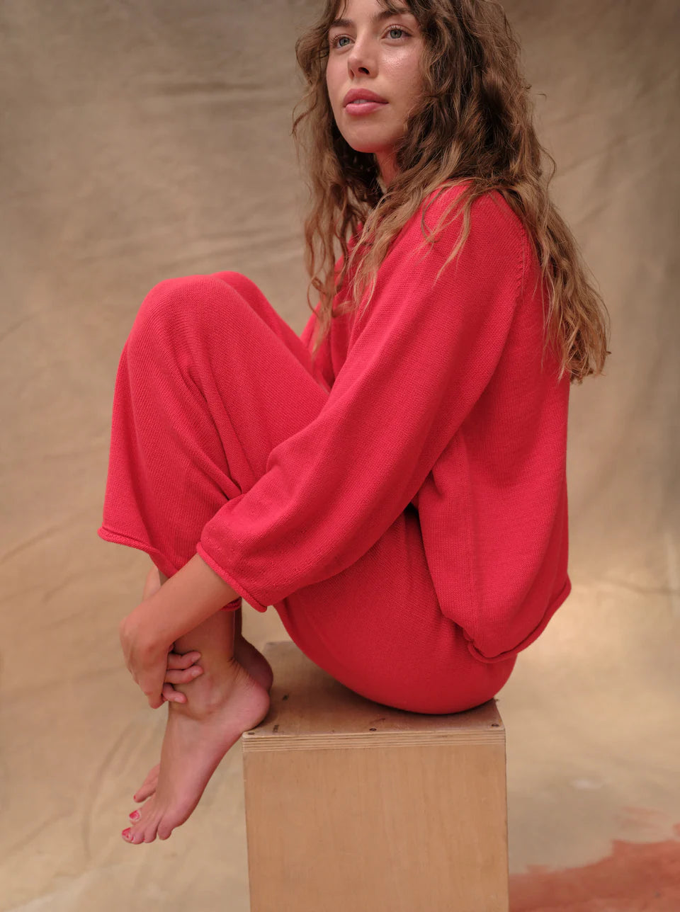 Jeanie Sweater | Cherry Red