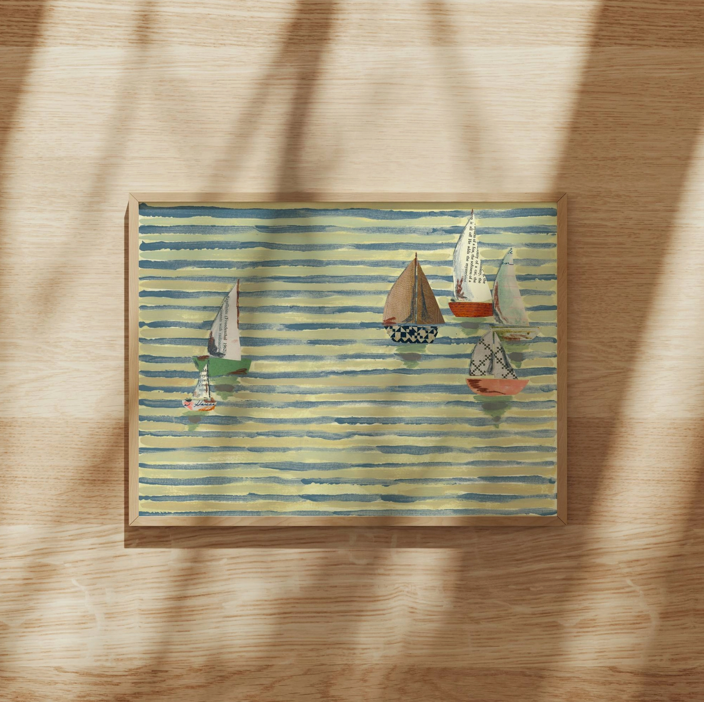Sailboats On Stripes | Art Print