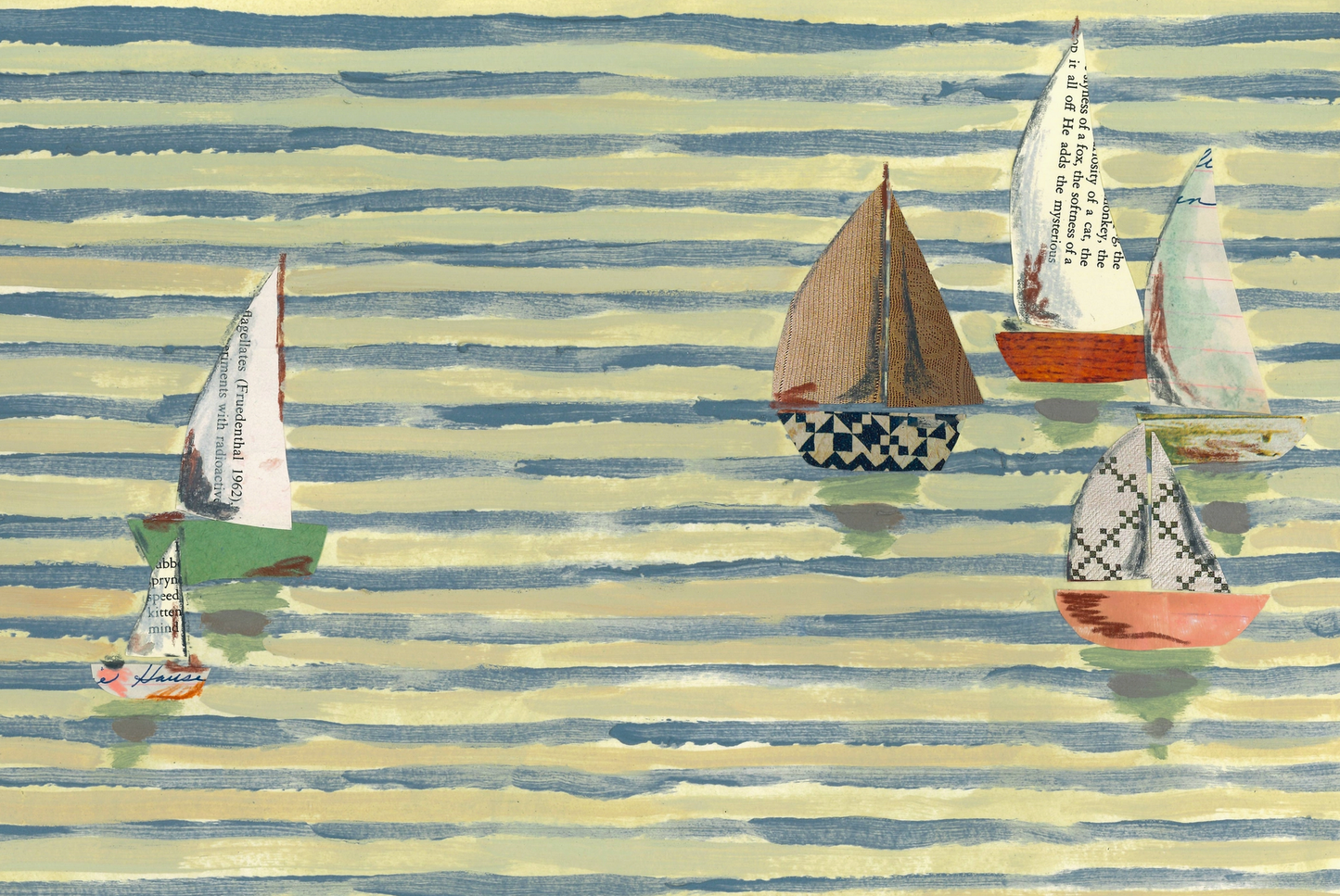 Sailboats On Stripes | Art Print