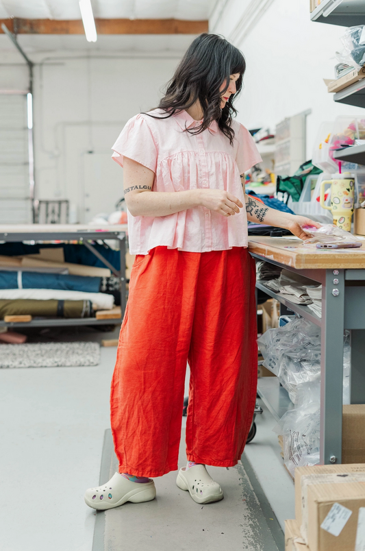 Linen Barrel Pants | Tomato