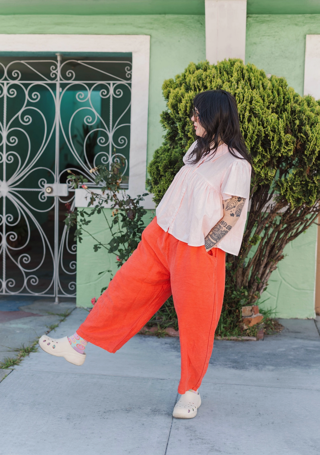 Linen Barrel Pants | Tomato