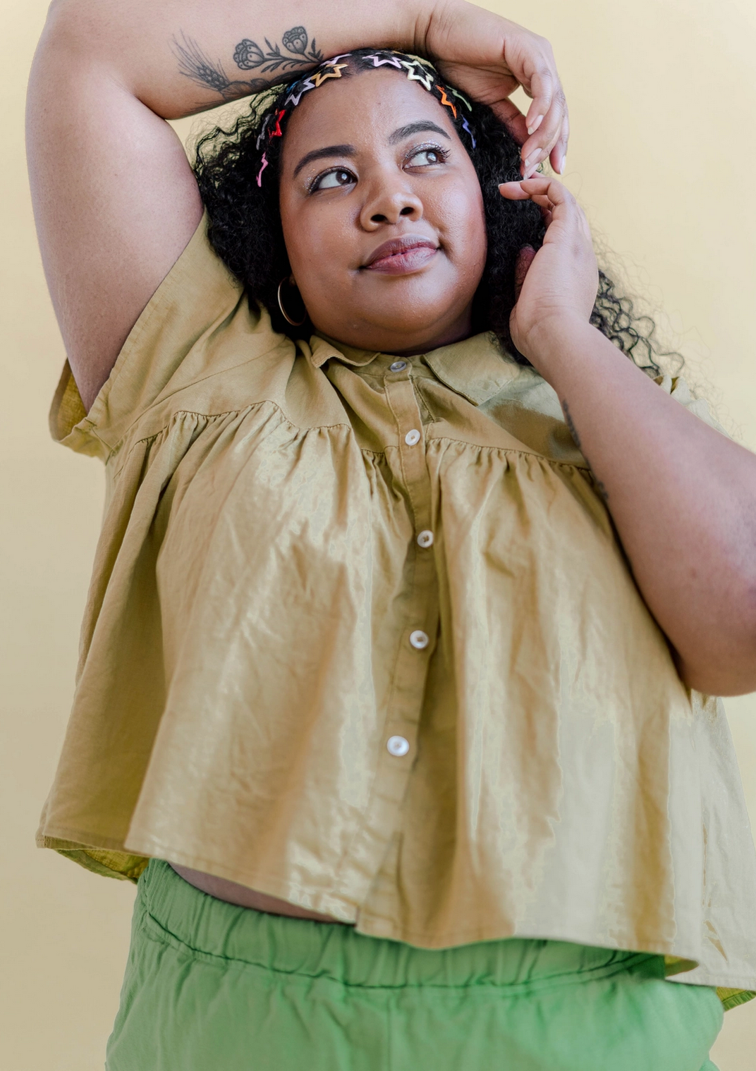 Linen Button Down Top | Extended Sizes
