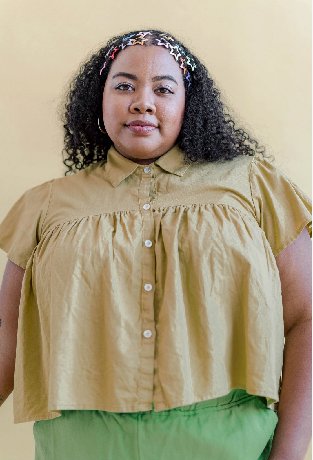 Linen Button Down Top | Extended Sizes