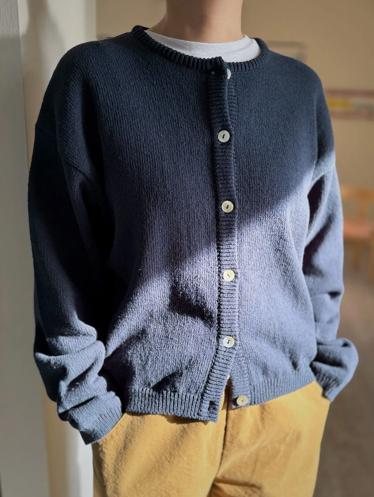 Cotton Leila Cardigan | Navy