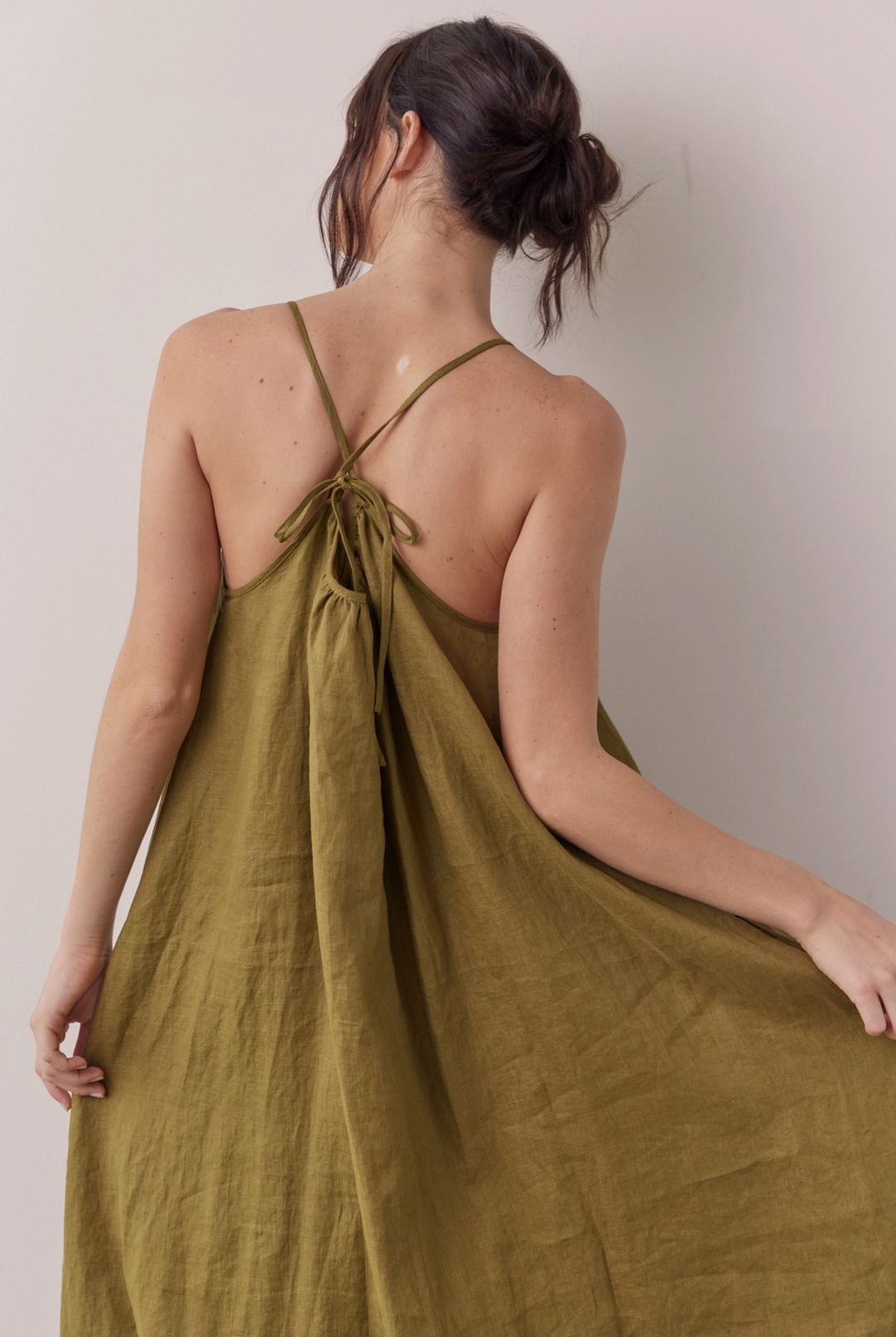 Linen Back Tie Dress