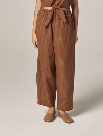 Drawstring Plaid Pants