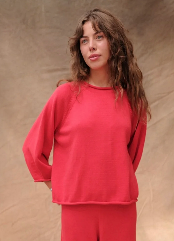 Jeanie Sweater | Cherry Red