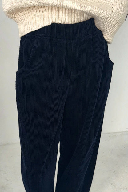 Soft Corduroy Arc Pants | Midnight