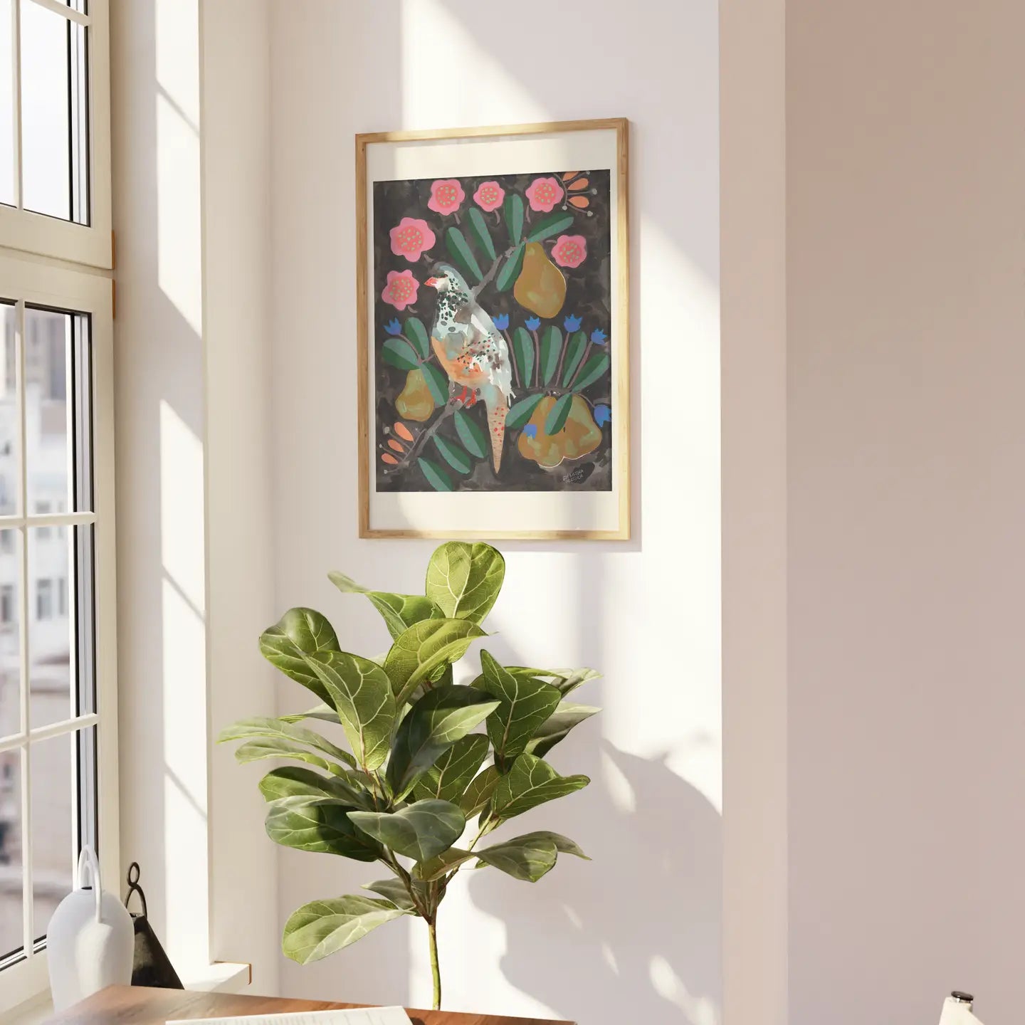 Bird in a Pear Tree - Original Art Print