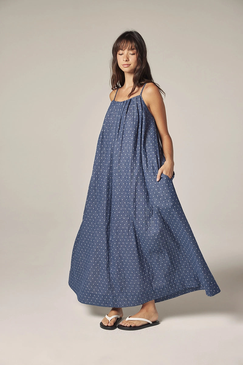 Cotton Ankle Dress | Denim
