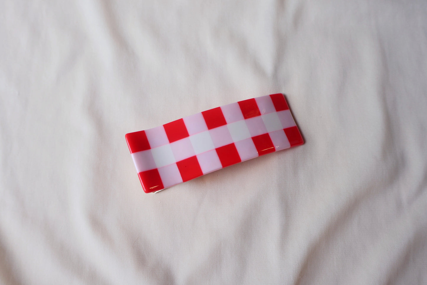 Gingham Alligator Clip