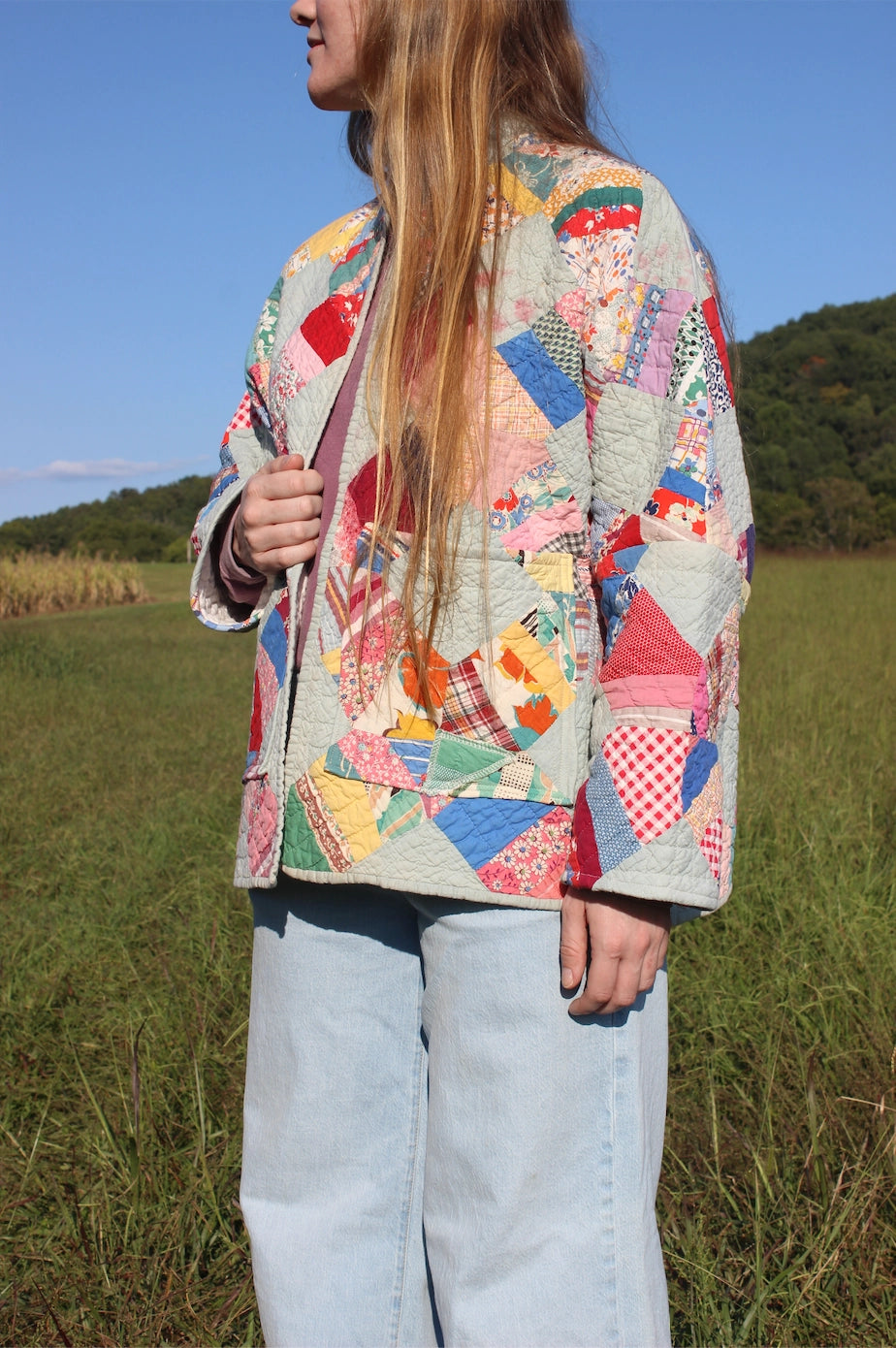 Quilt Chore Coat - Scrappy Lattice