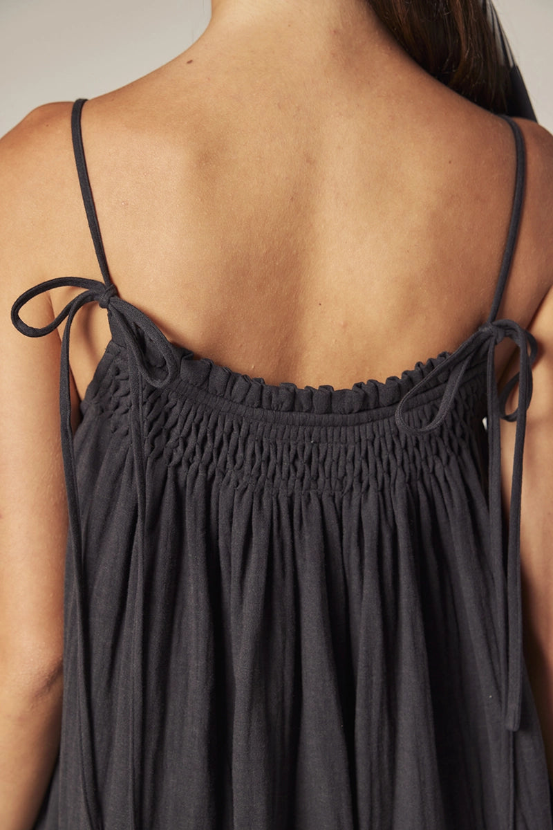 Cottonwood Smocked Dress | Charcoal