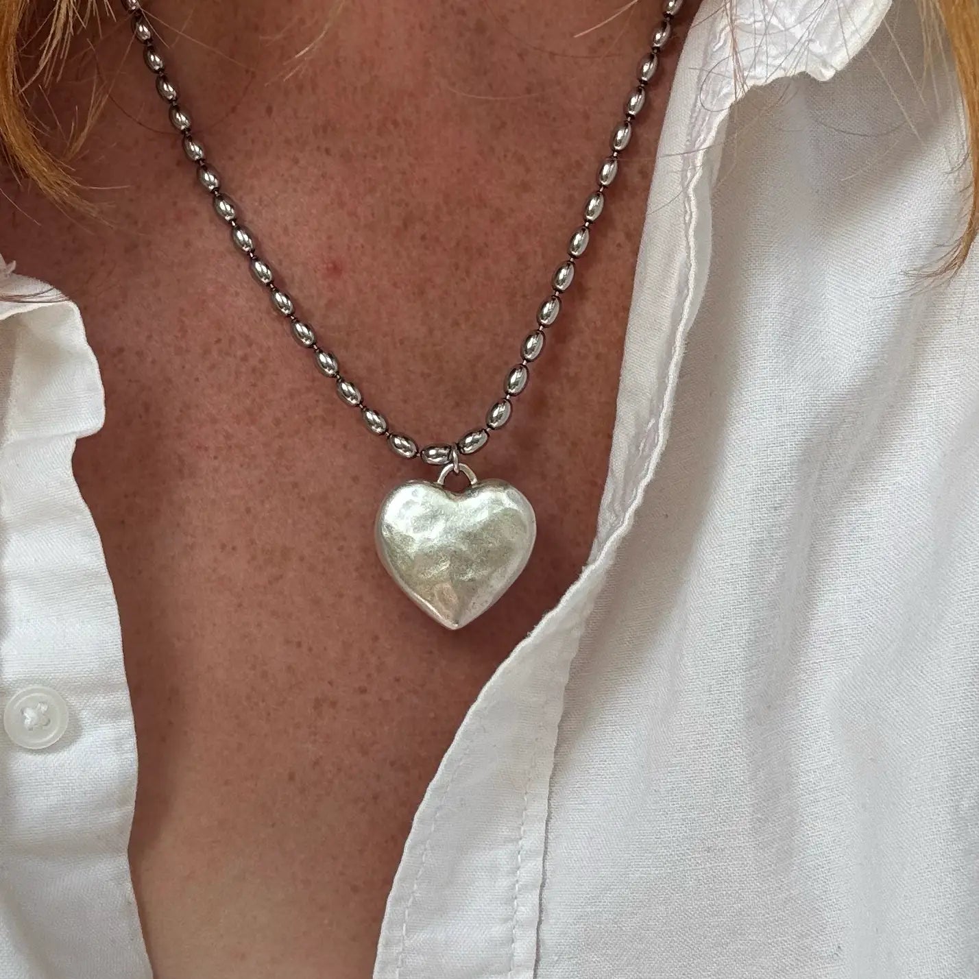 Amara Heart Necklace | Silver or Gold