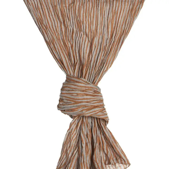 Organic Cotton Stripe Scarf - Soft Apricot