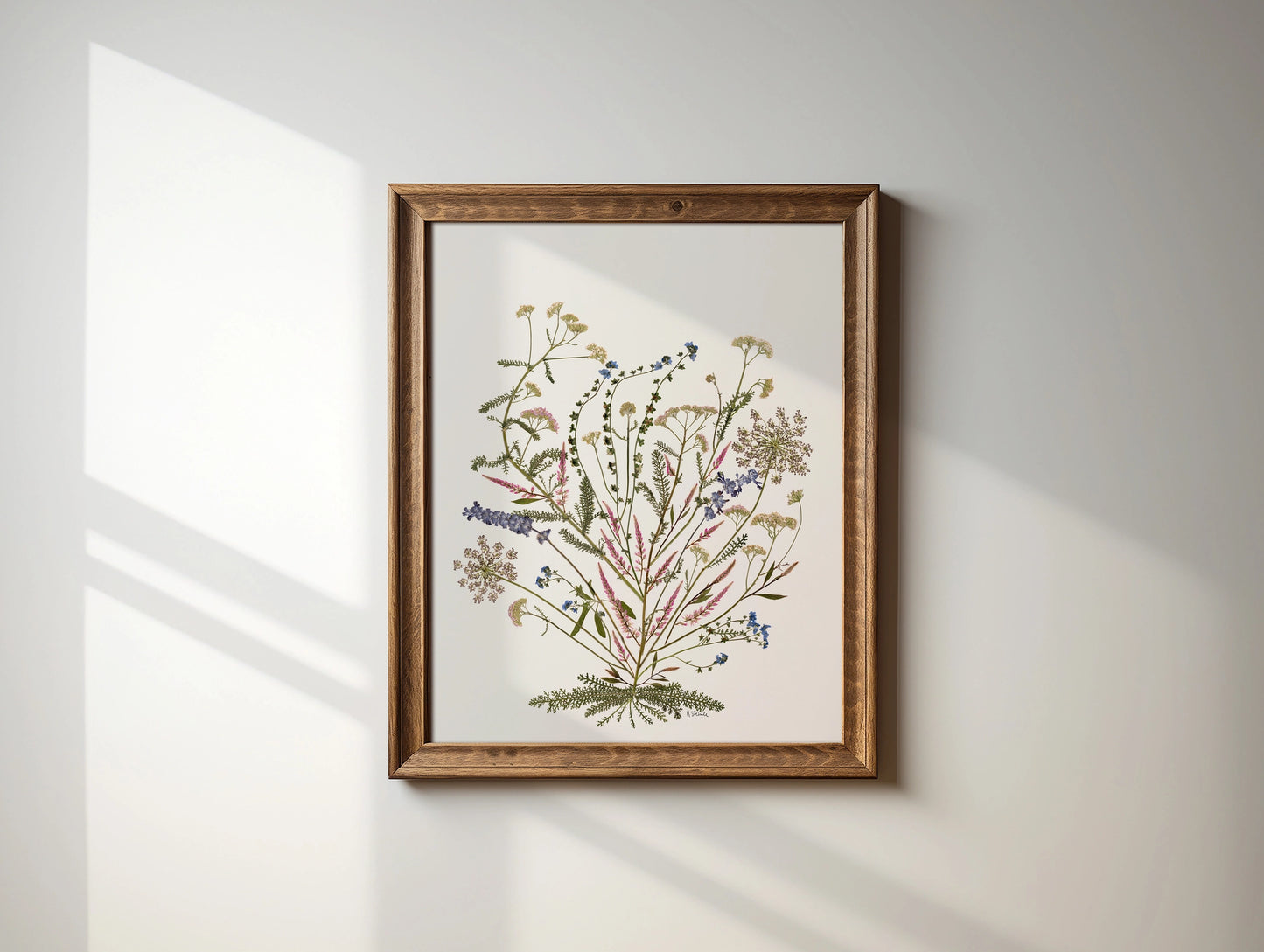 Pressed Flower Art Print - Wildflower Bouquet