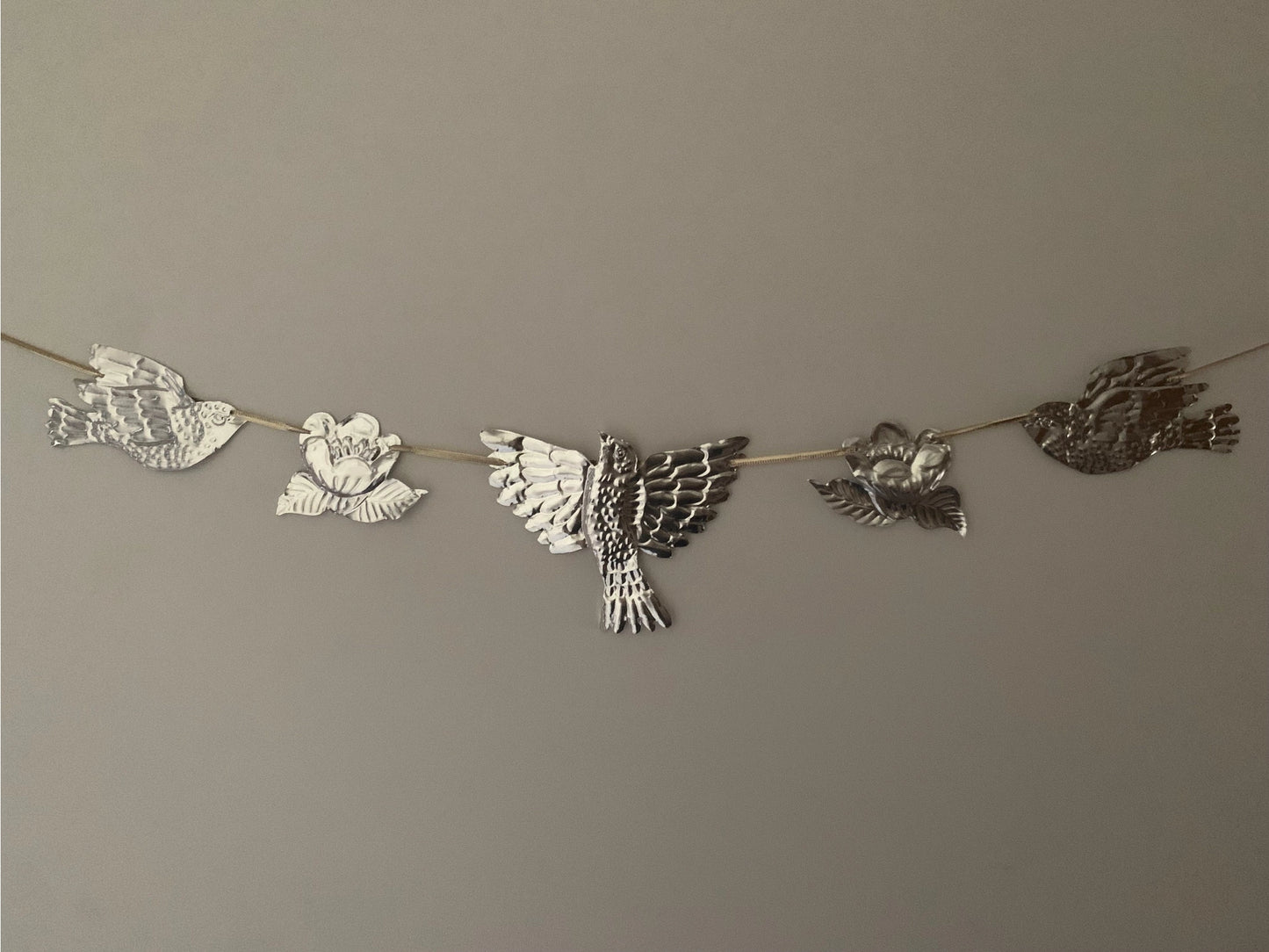 Embossed Tin Bird Garland