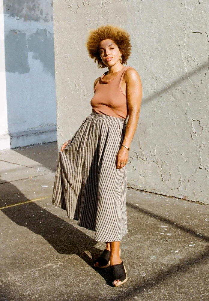 Fawn Skirt | Oat Stripe