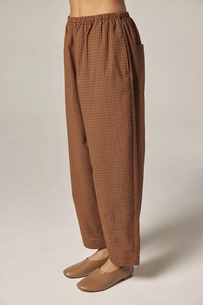 Drawstring Plaid Pants