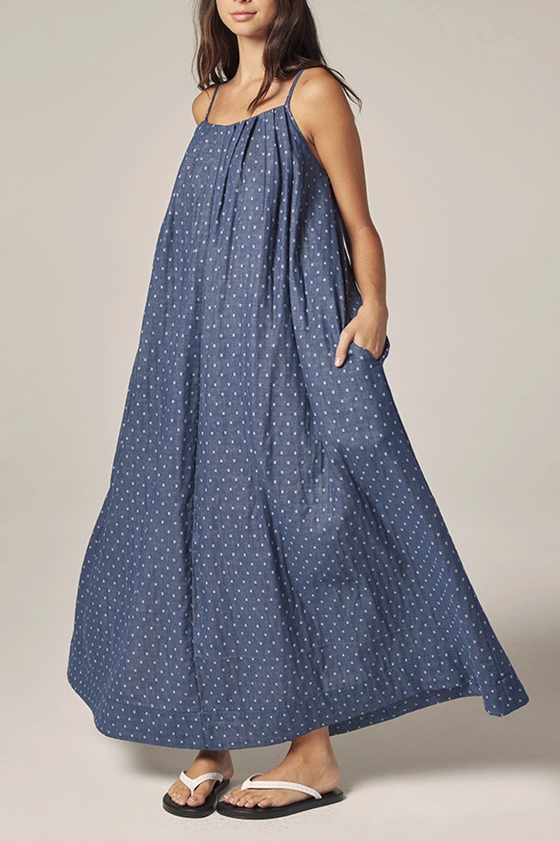 Cotton Ankle Dress | Denim
