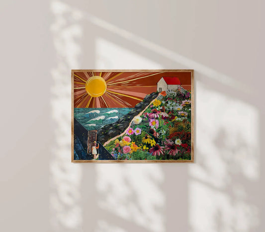 Red Roof Collage - Art Print