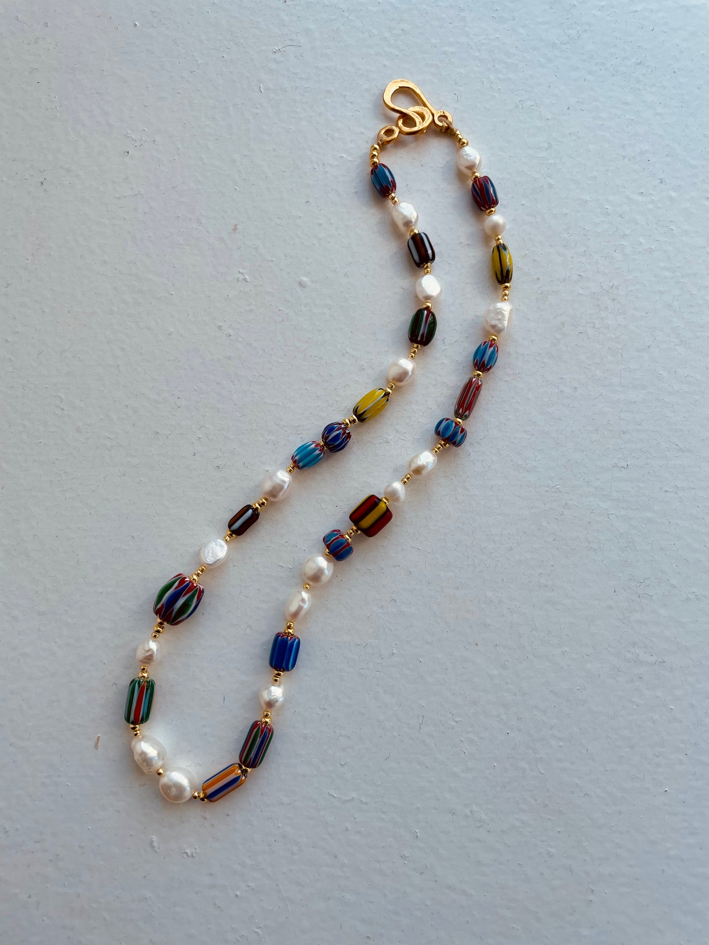 Glass & Pearl Beaded Necklace