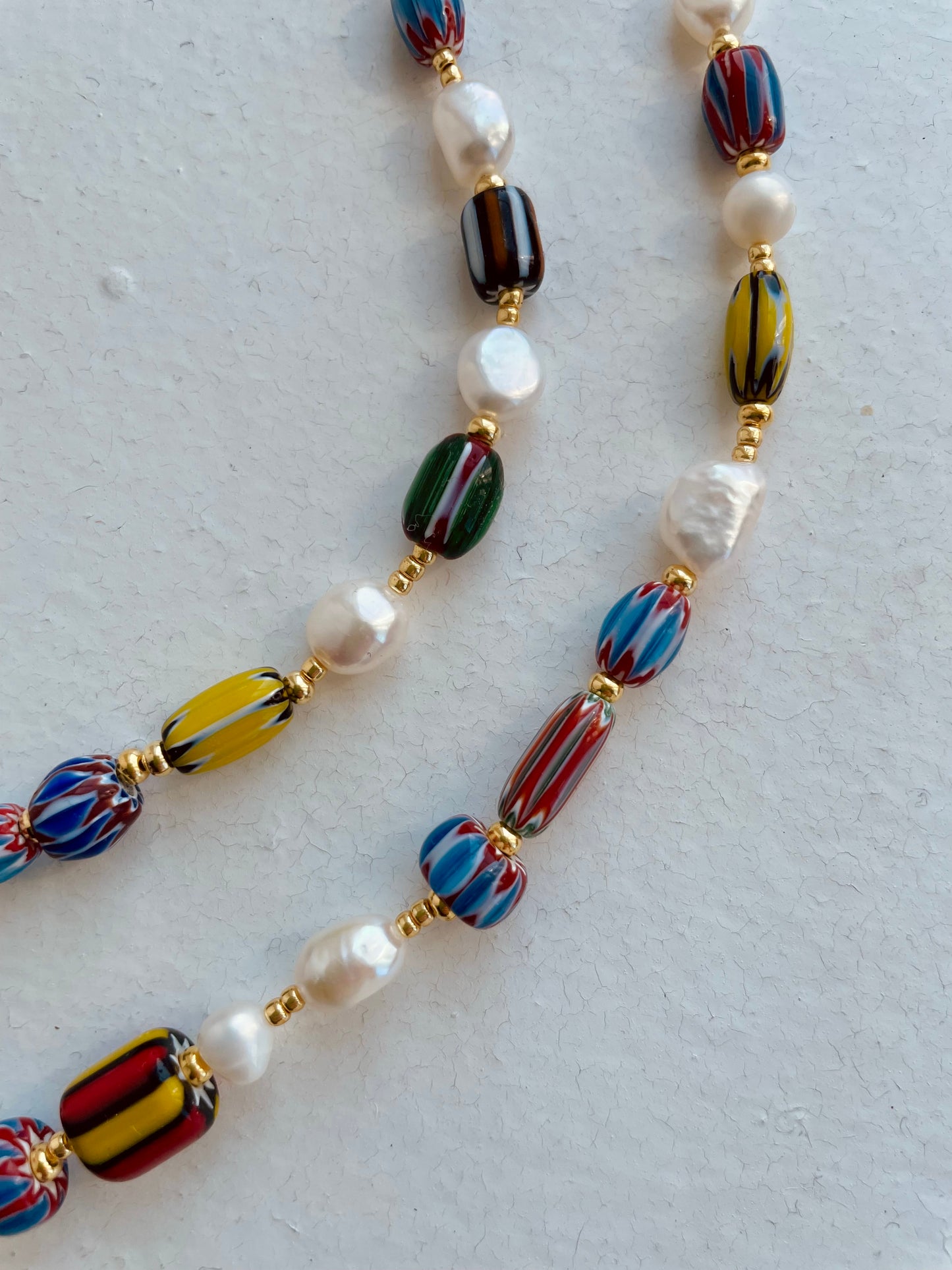 Glass & Pearl Beaded Necklace