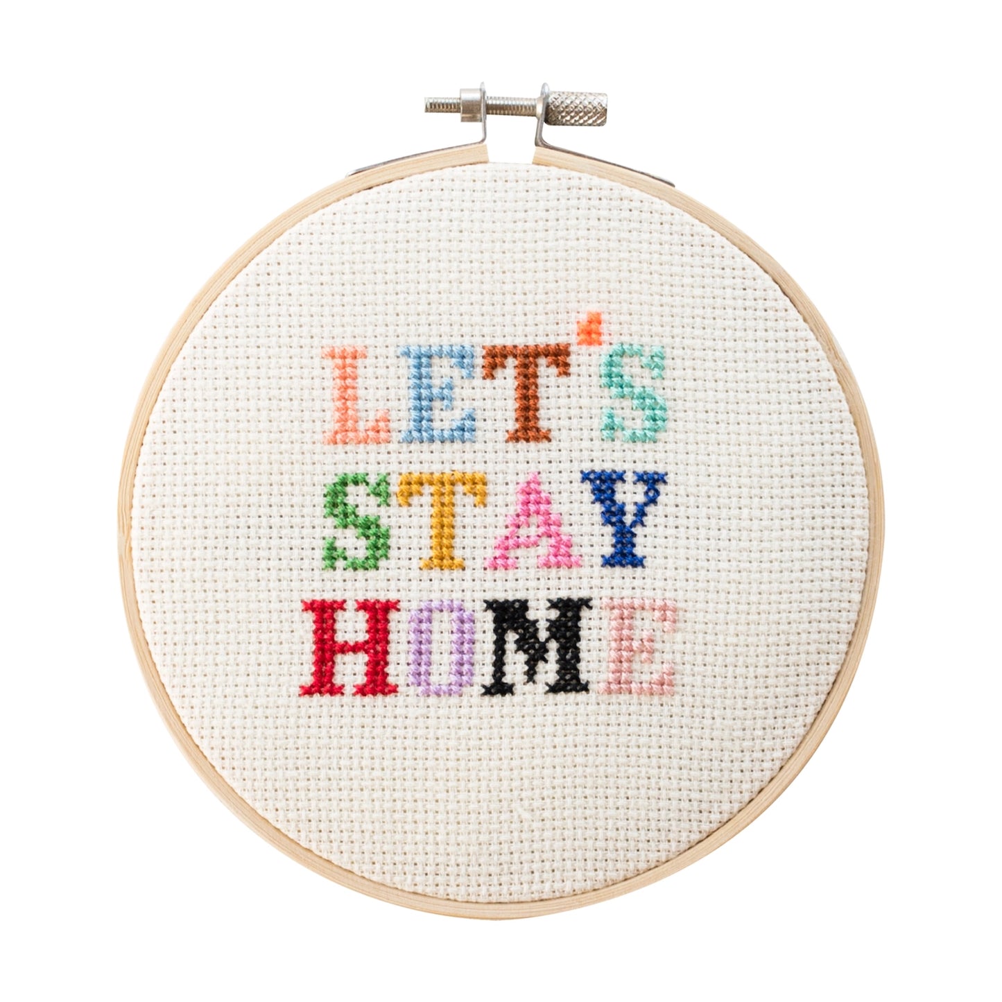 Lets Stay Home Cross Stitch Kit