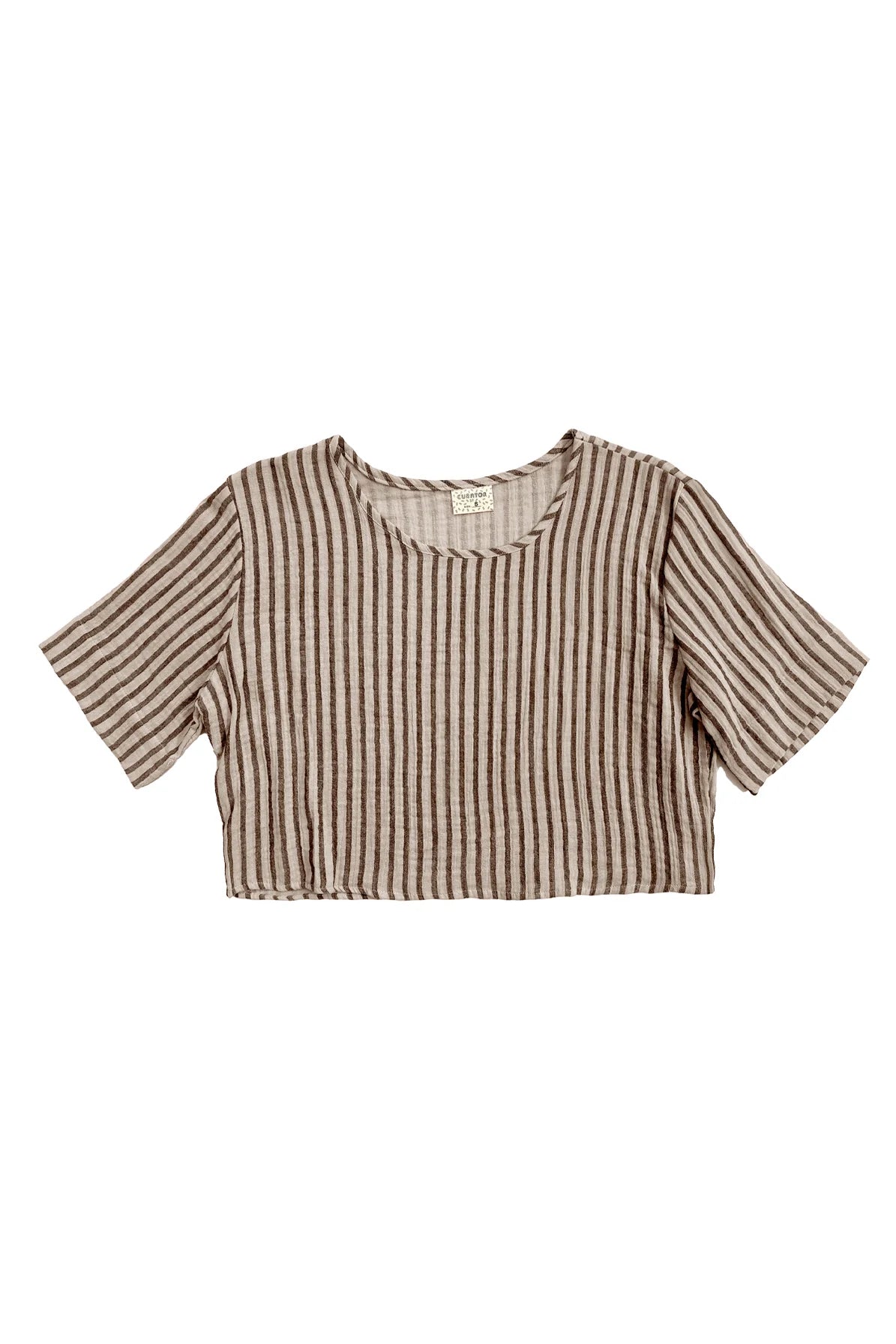 Noa Crop Tee | Oat Stripe