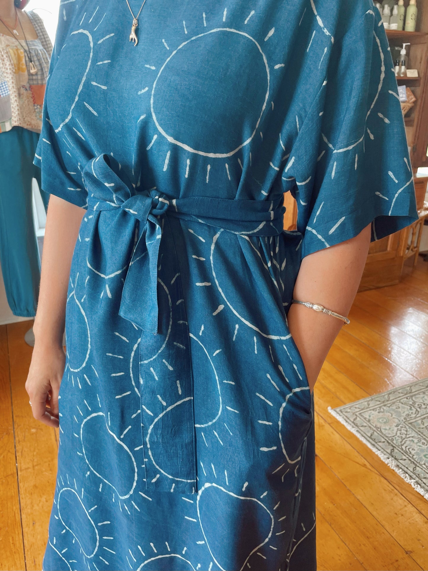 Block Print Silk Sol Dress