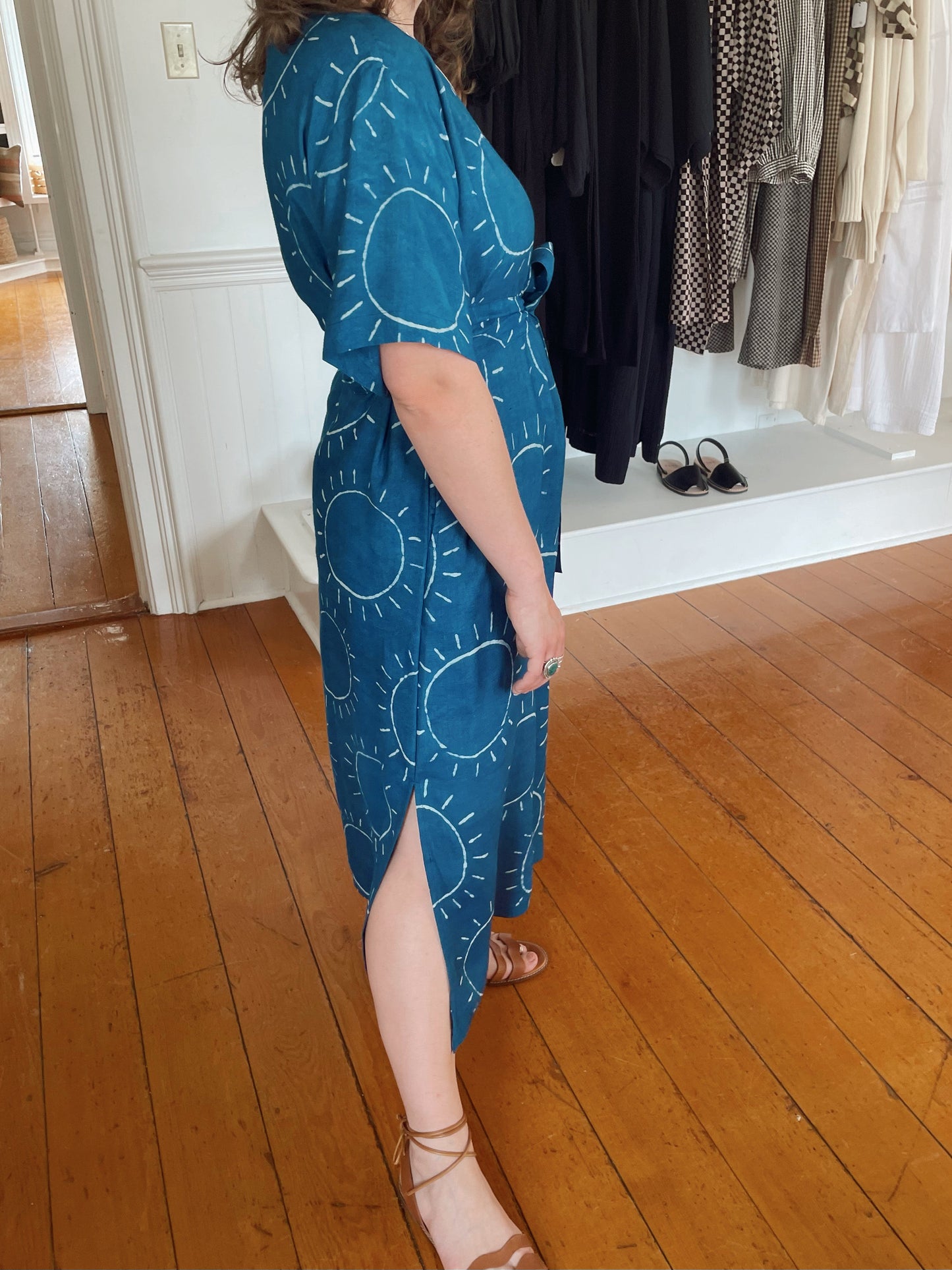Block Print Silk Sol Dress