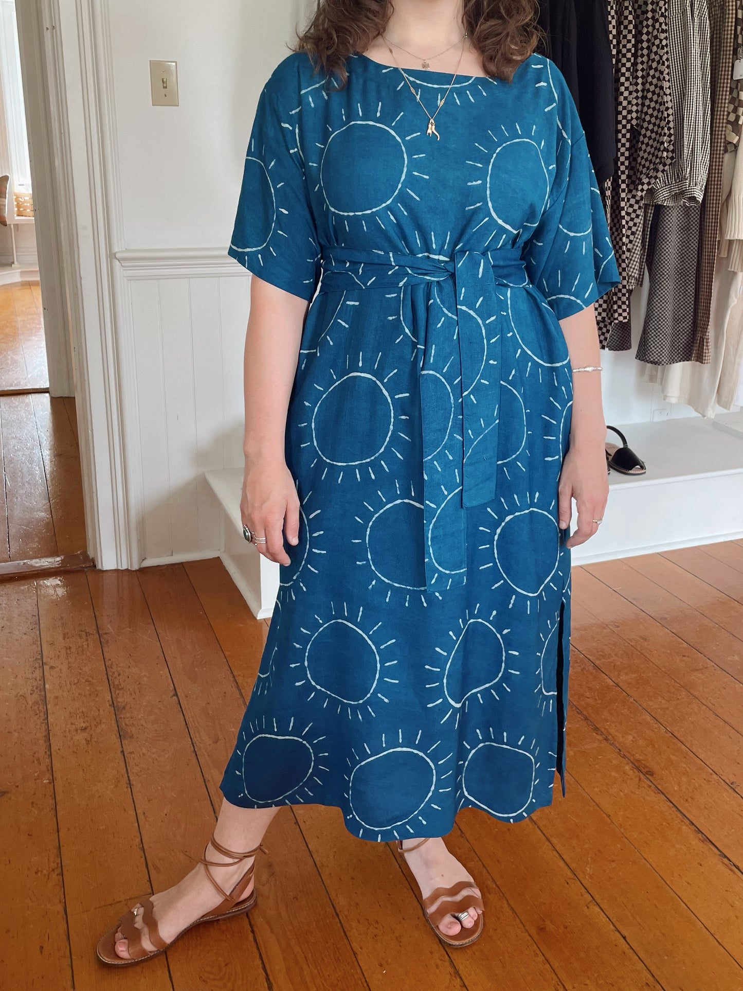 Block Print Silk Sol Dress