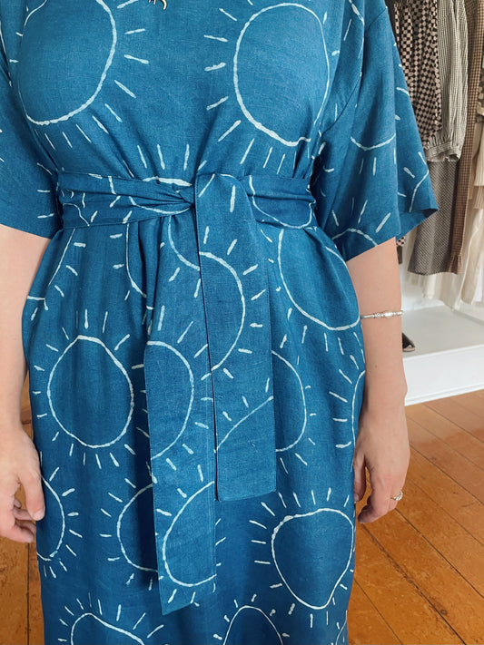Block Print Silk Sol Dress