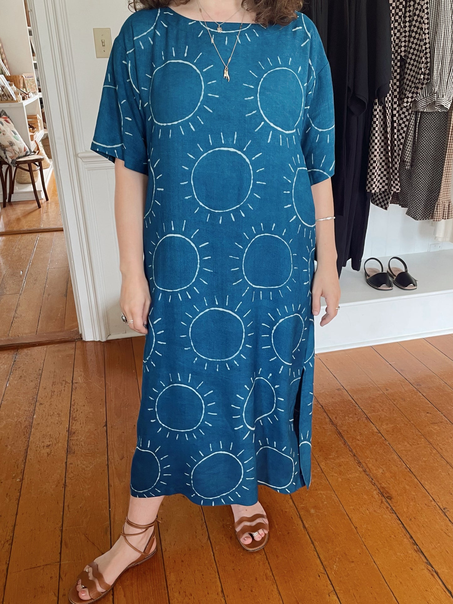Block Print Silk Sol Dress